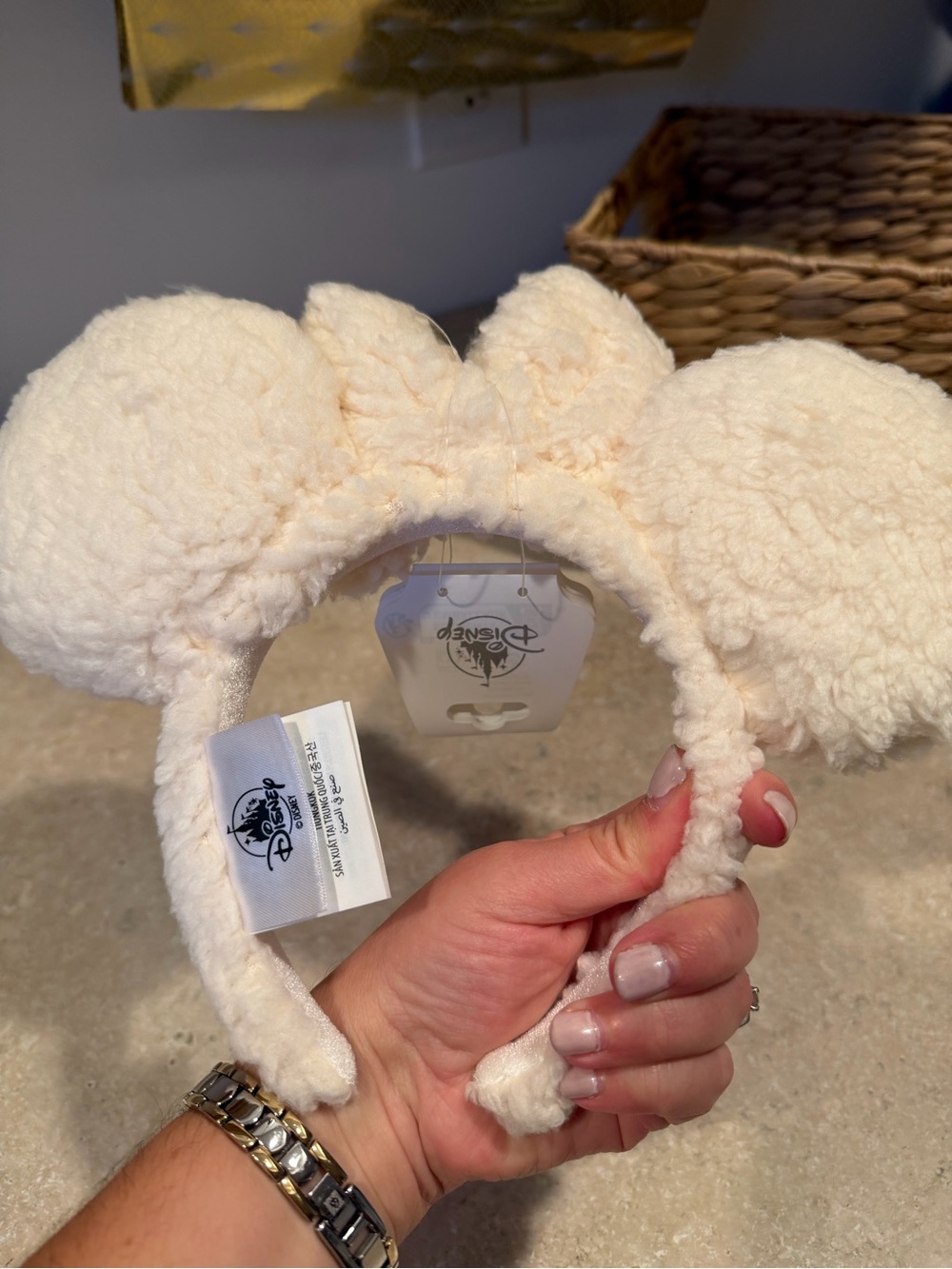 Disney Cream Sherpa Minnie Ears Headband